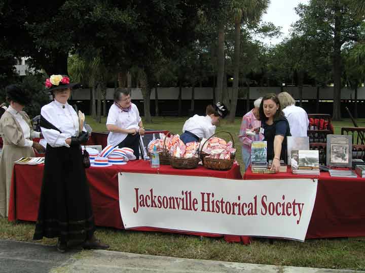 Display table of the Jacksonville Historical Society at the park.